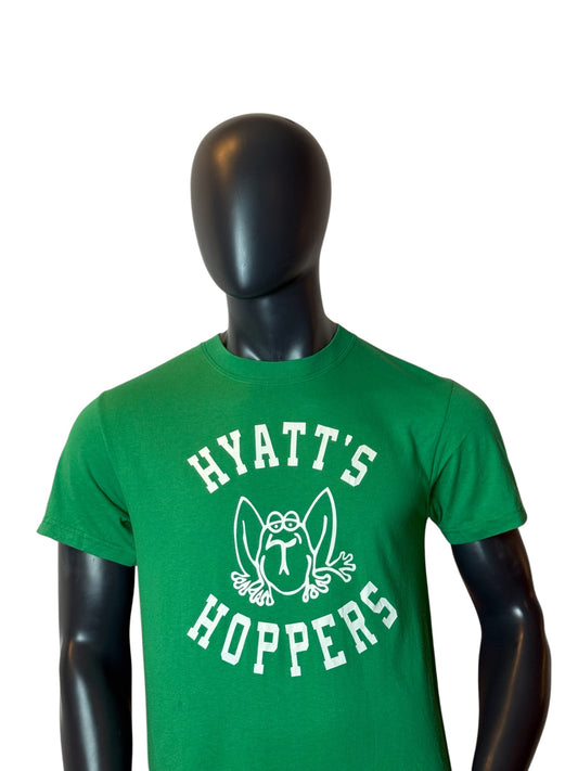 Hyatts Hoppers Frog T Shirt Green Graphic Tee Vintage Style