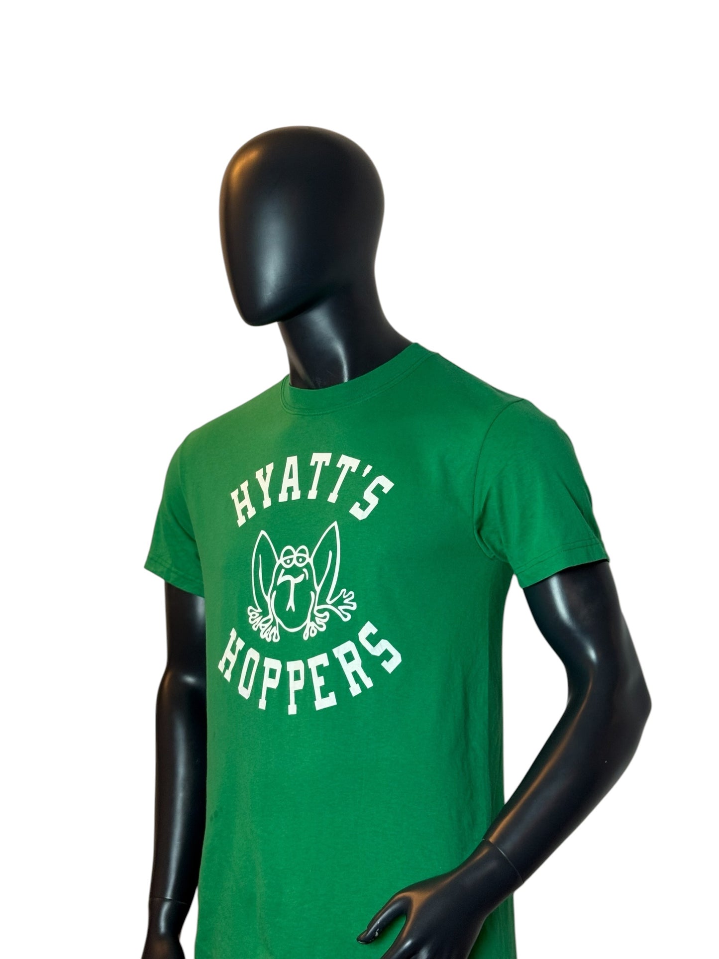 Hyatt’s Hoppers Frog T Shirt Green Graphic Tee Vintage Style Size M