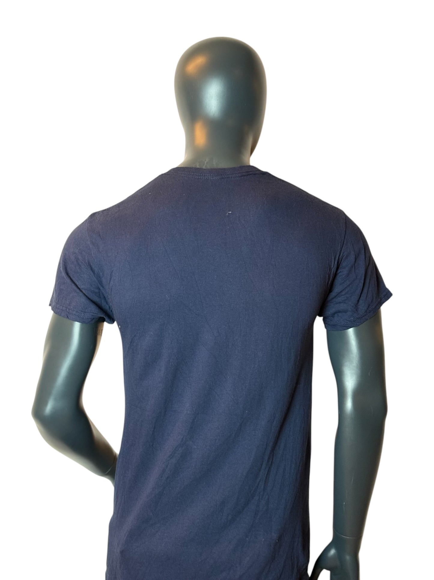 Miami Graphic T Shirt Navy Blue Retro Vintage College Streetwear Heavy Cotton Size M