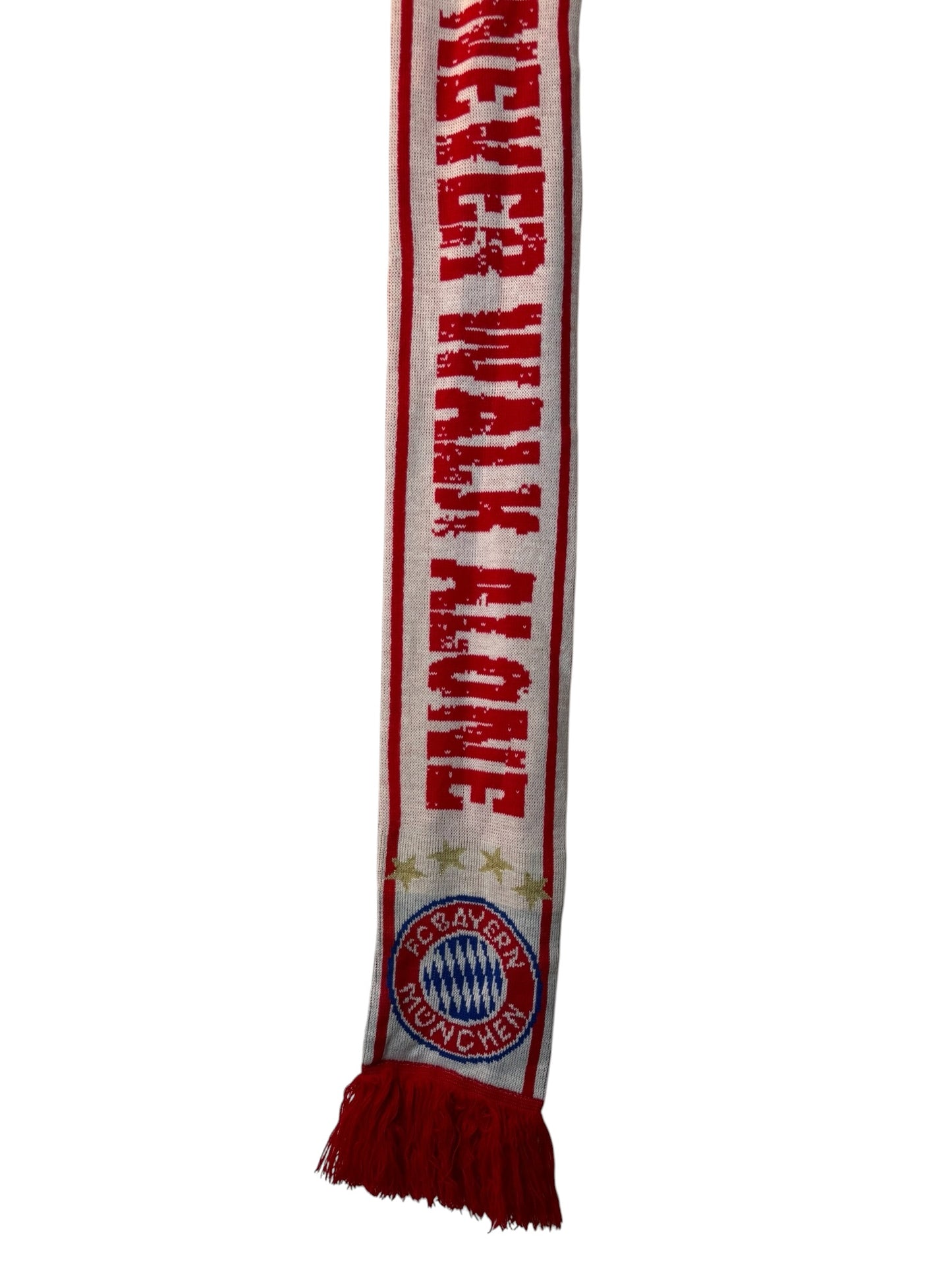 FC Bayern München Schal Vintage Red White Football Scarf Fan Streetwear