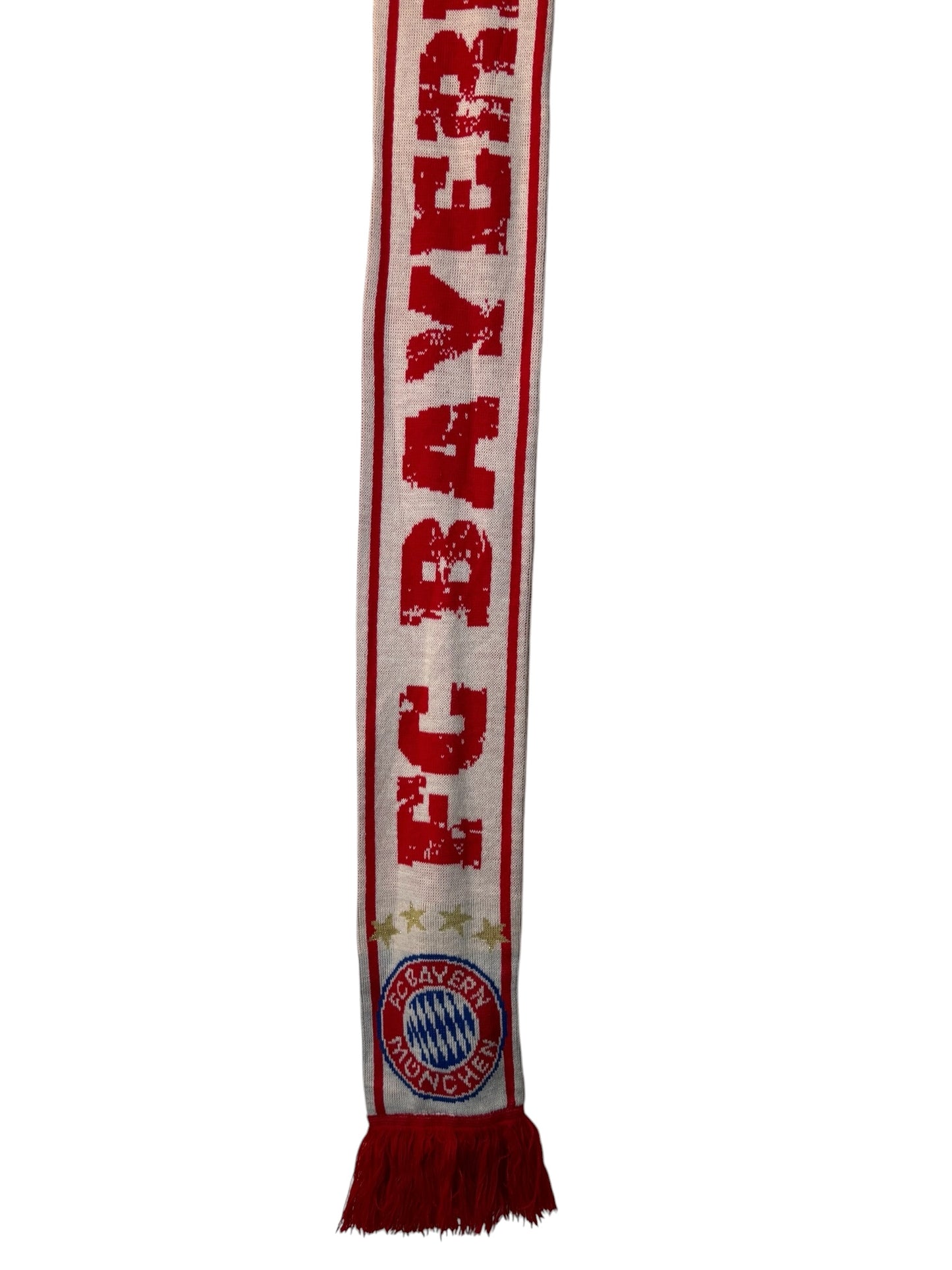 FC Bayern München Schal Vintage Red White Football Scarf Fan Streetwear