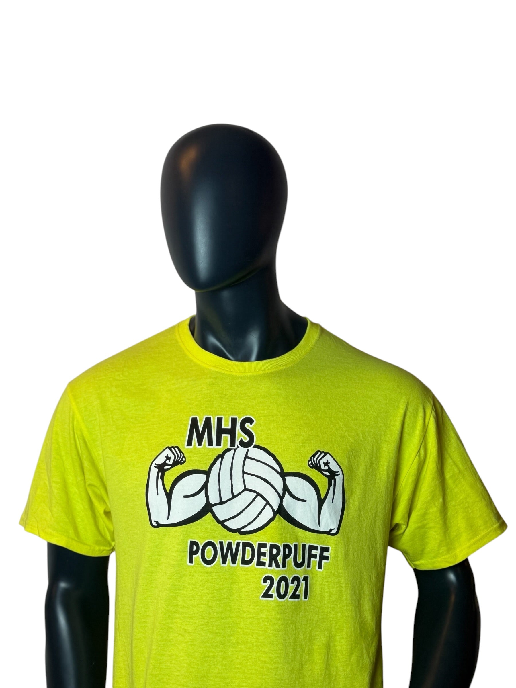 MHS Powderpuff 2021 T Shirt Neon Green Graphic Retro Vintage USA School Streetwear