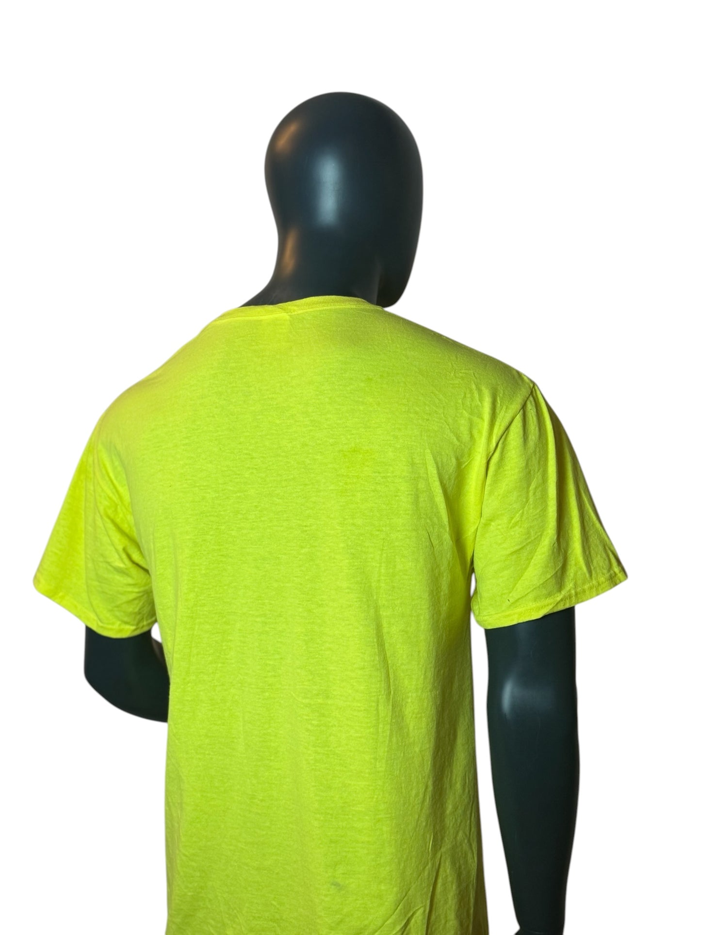 MHS Powderpuff 2021 T Shirt Neon Green Graphic Retro Vintage USA School Streetwear Size L