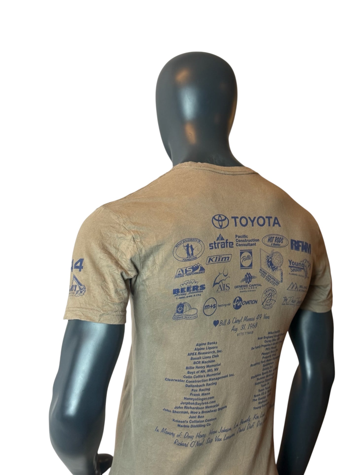 Colorado 500 Retro T Shirt Beige Motorcycle Graphic USA Event Tee Size S
