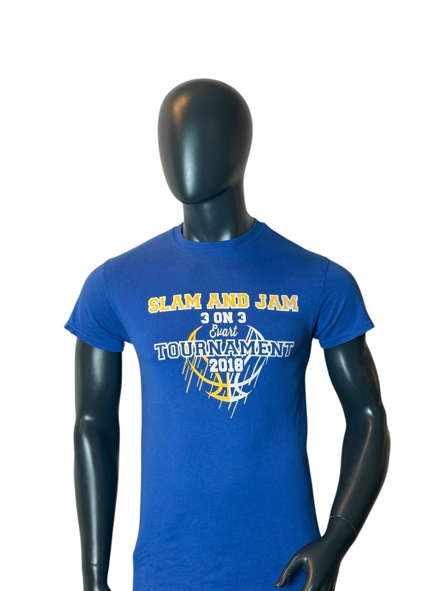Vintage Slam And Jam Basketball T Shirt Blue Tournament Graphic USA Streetwear Size S
