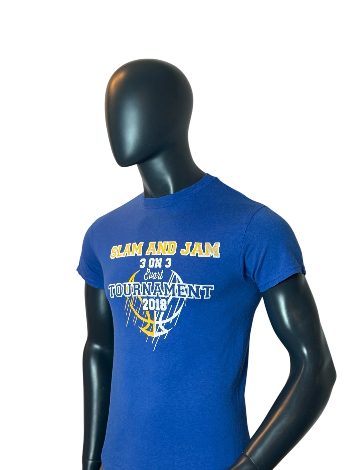Vintage Slam And Jam Basketball T Shirt Blue Tournament Graphic USA Streetwear Size S