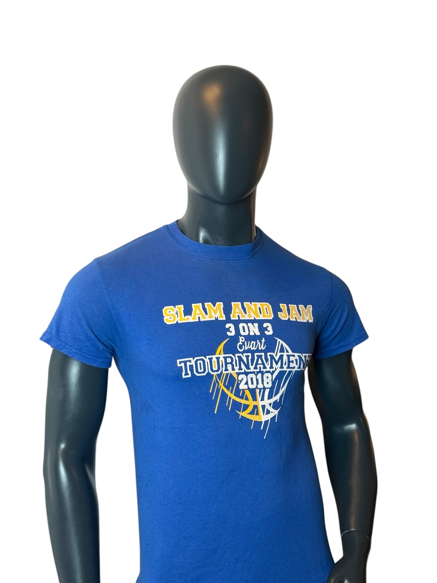 Vintage Slam And Jam Basketball T Shirt Blue Tournament Graphic USA Streetwear Size S