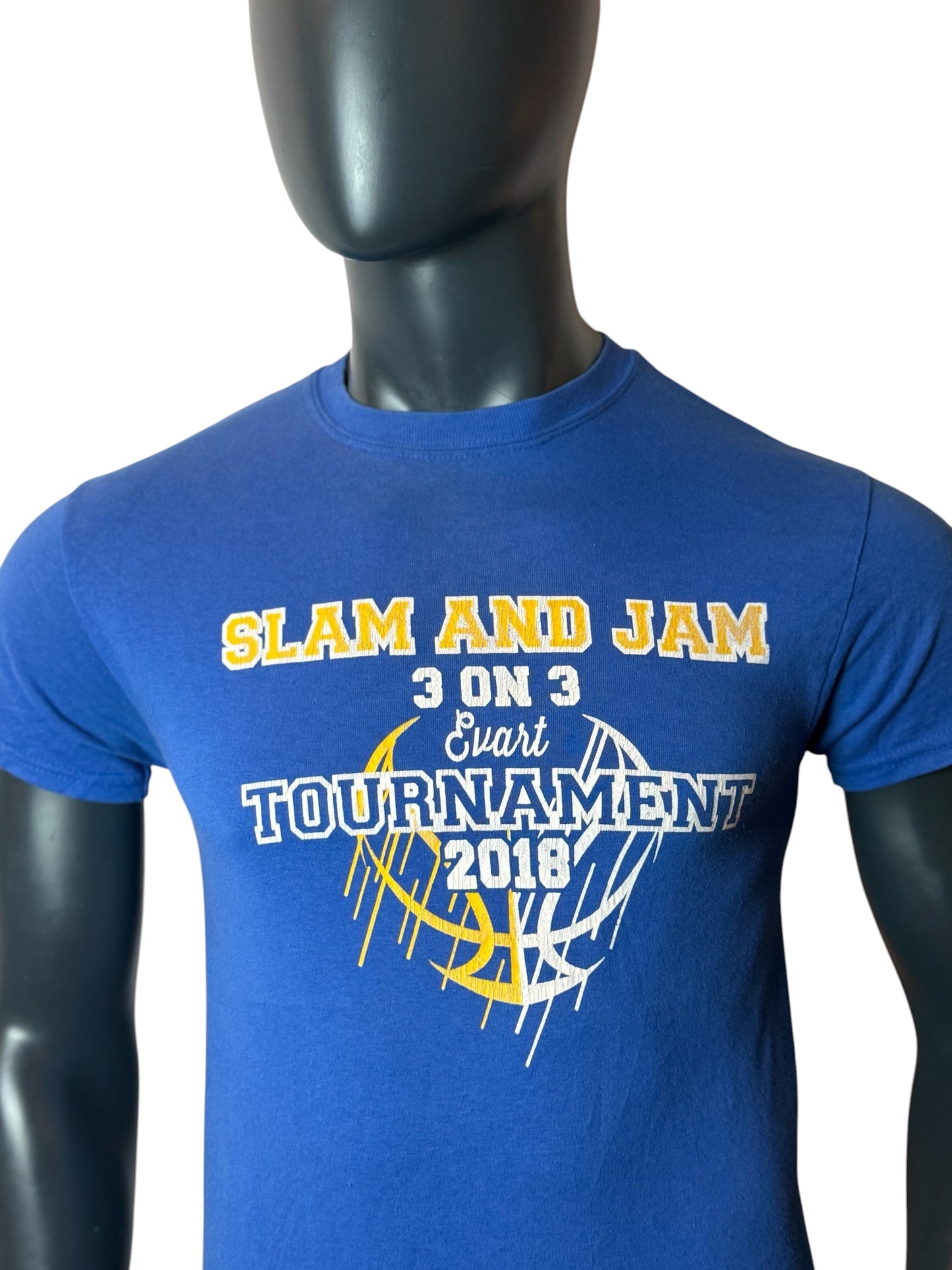 Vintage Slam And Jam Basketball T Shirt Blue Tournament Graphic USA Streetwear Size S