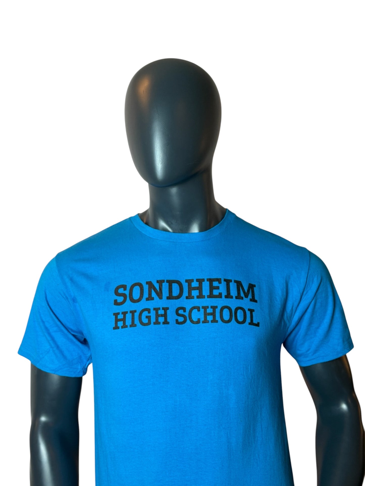 Vintage Sondheim High School T-Shirt Blue College USA Streetwear Size XL