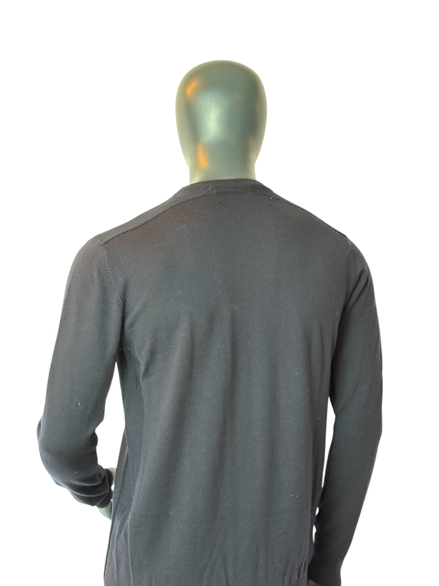 Karl Lagerfeld Merino Wool Sweater Black Minimal Knit Size L