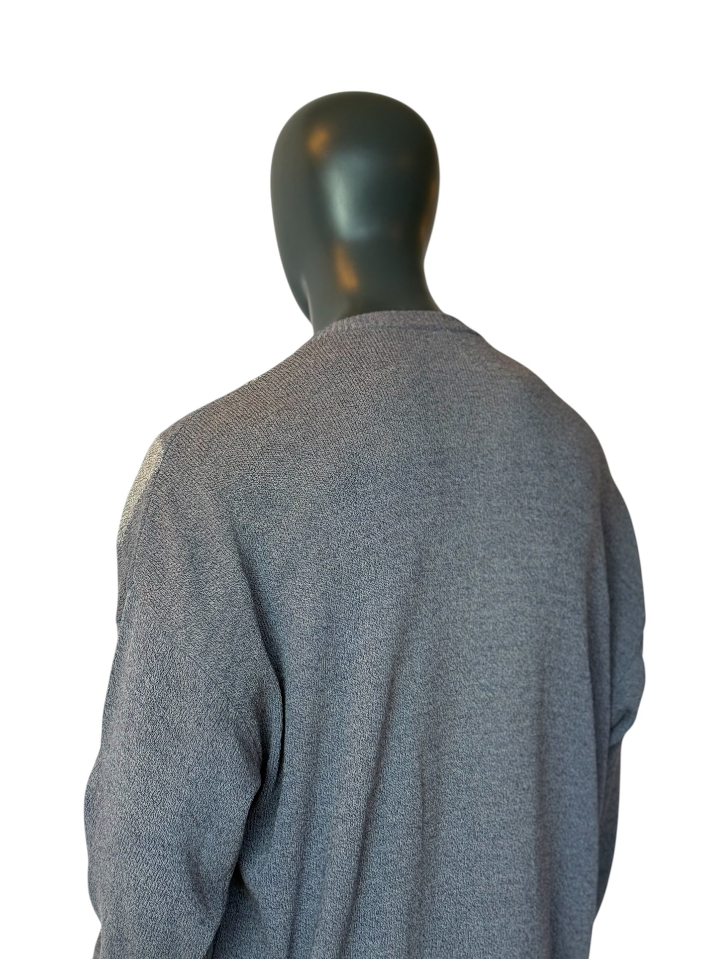 Monello Argyle Cardigan Grey Knit Sweater Vintage Style Size XXL