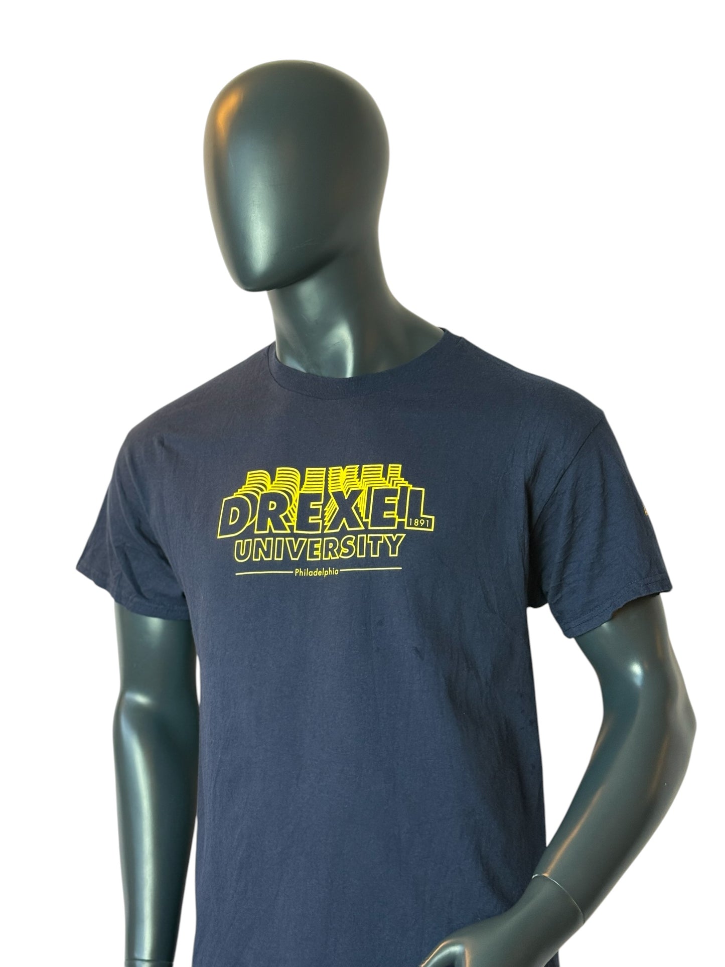 Drexel University Graphic T Shirt Navy Vintage Retro College Tee Size L