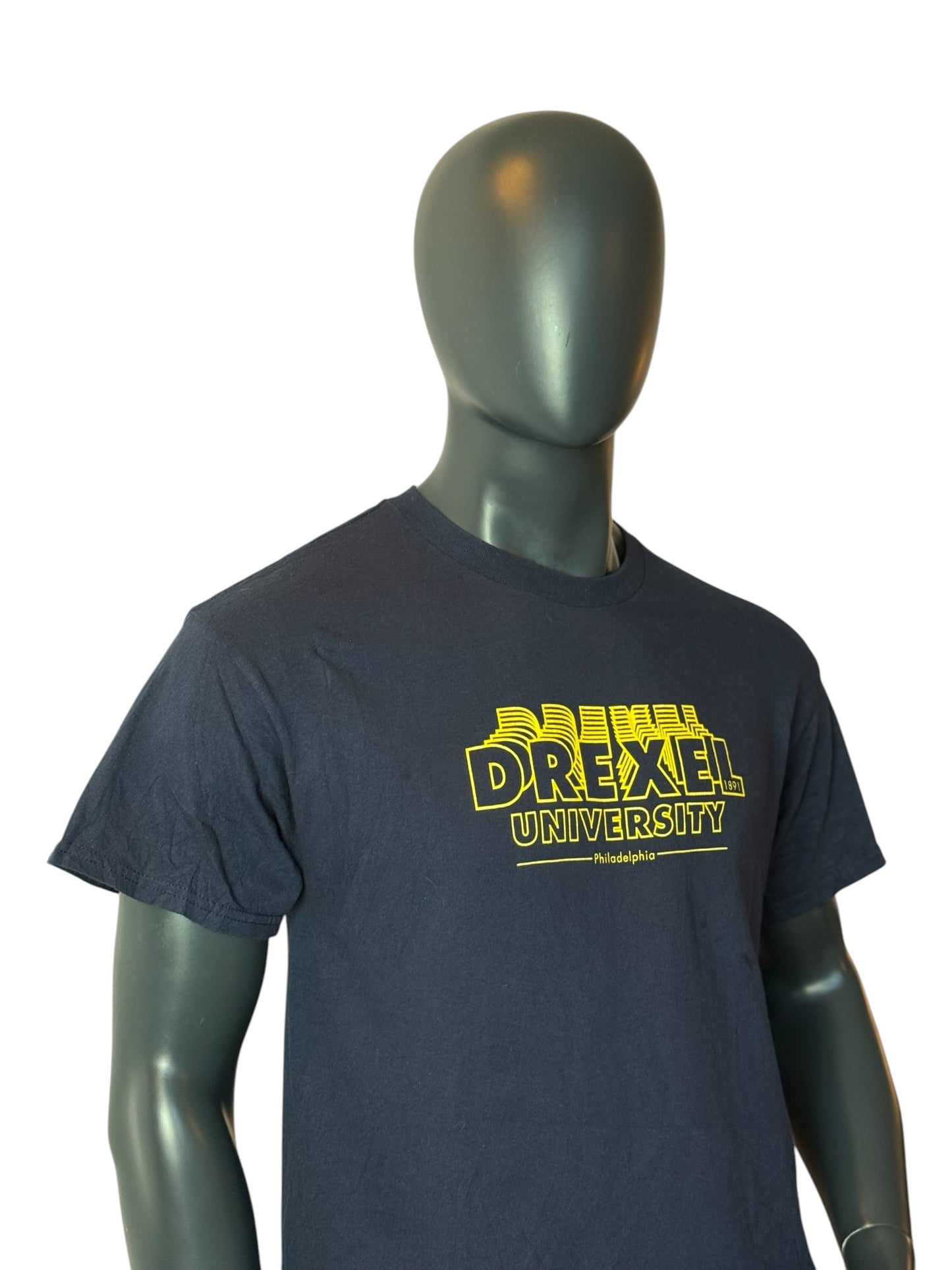 Drexel University Graphic T Shirt Navy Vintage Retro College Tee Size L