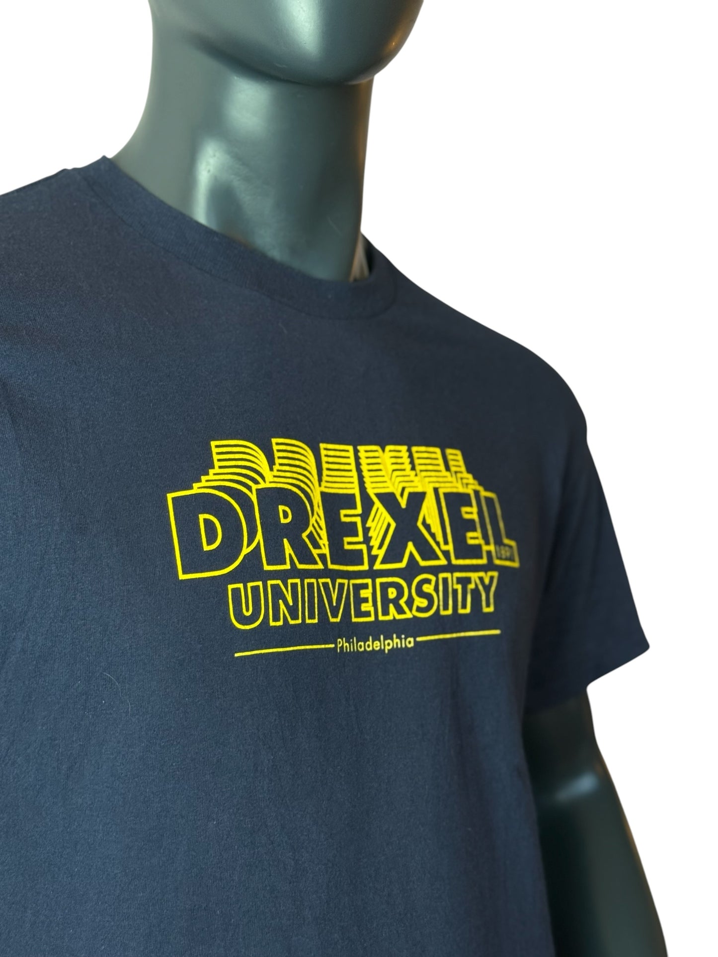 Drexel University Graphic T Shirt Navy Vintage Retro College Tee Size L