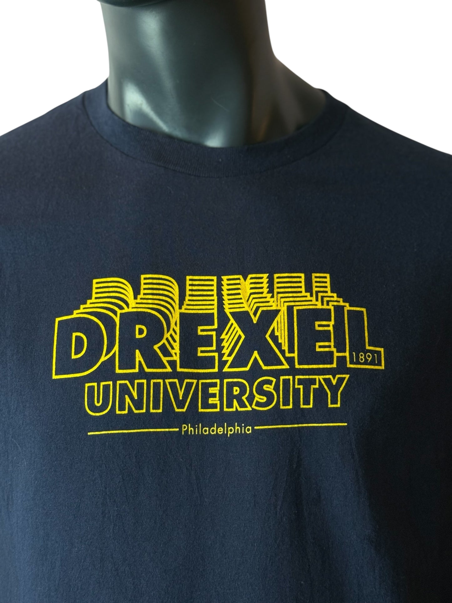 Drexel University Graphic T Shirt Navy Vintage Retro College Tee Size L