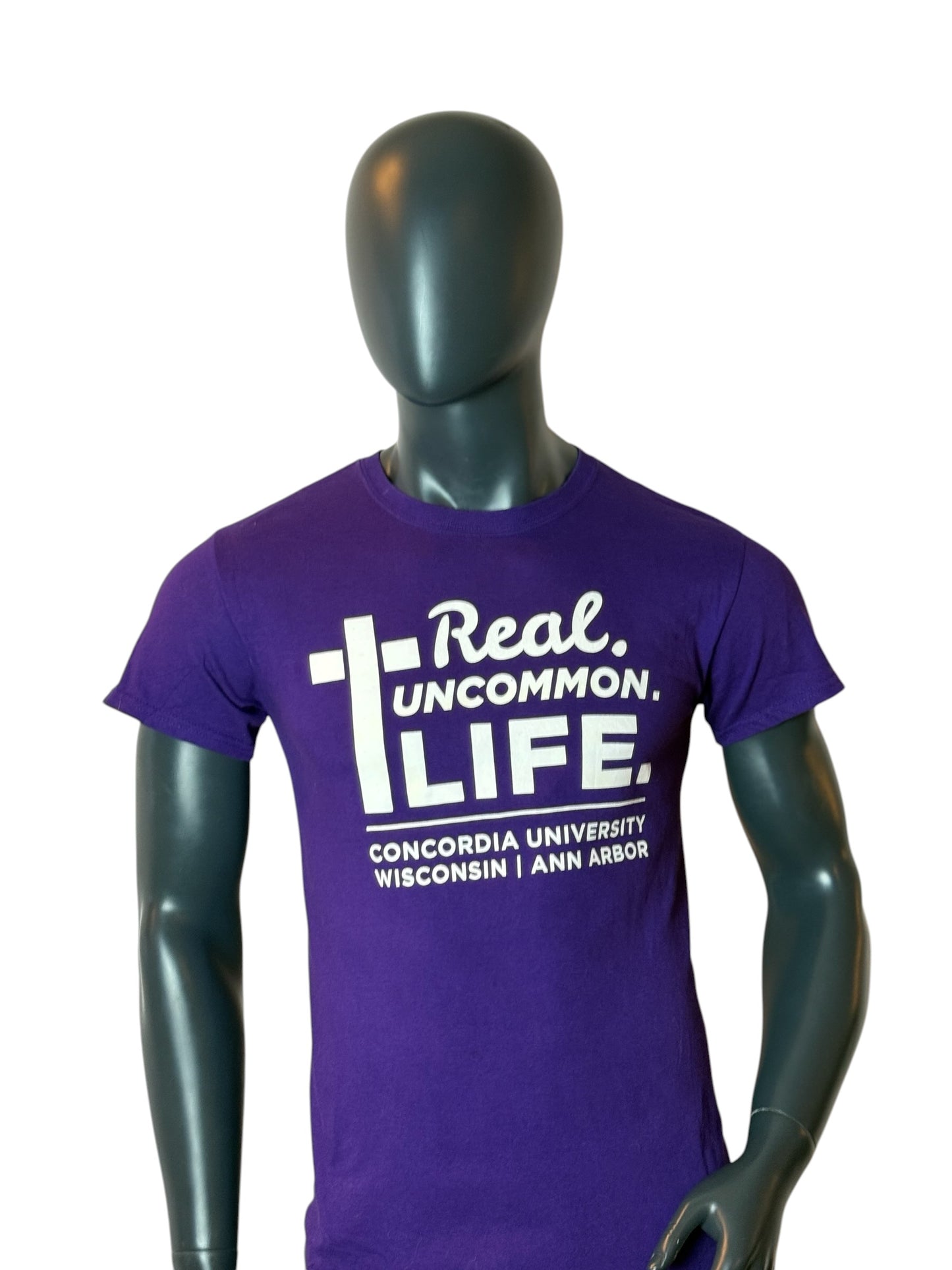 Vintage Concordia University Real Uncommon Life T Shirt Purple Graphic Tee Size S