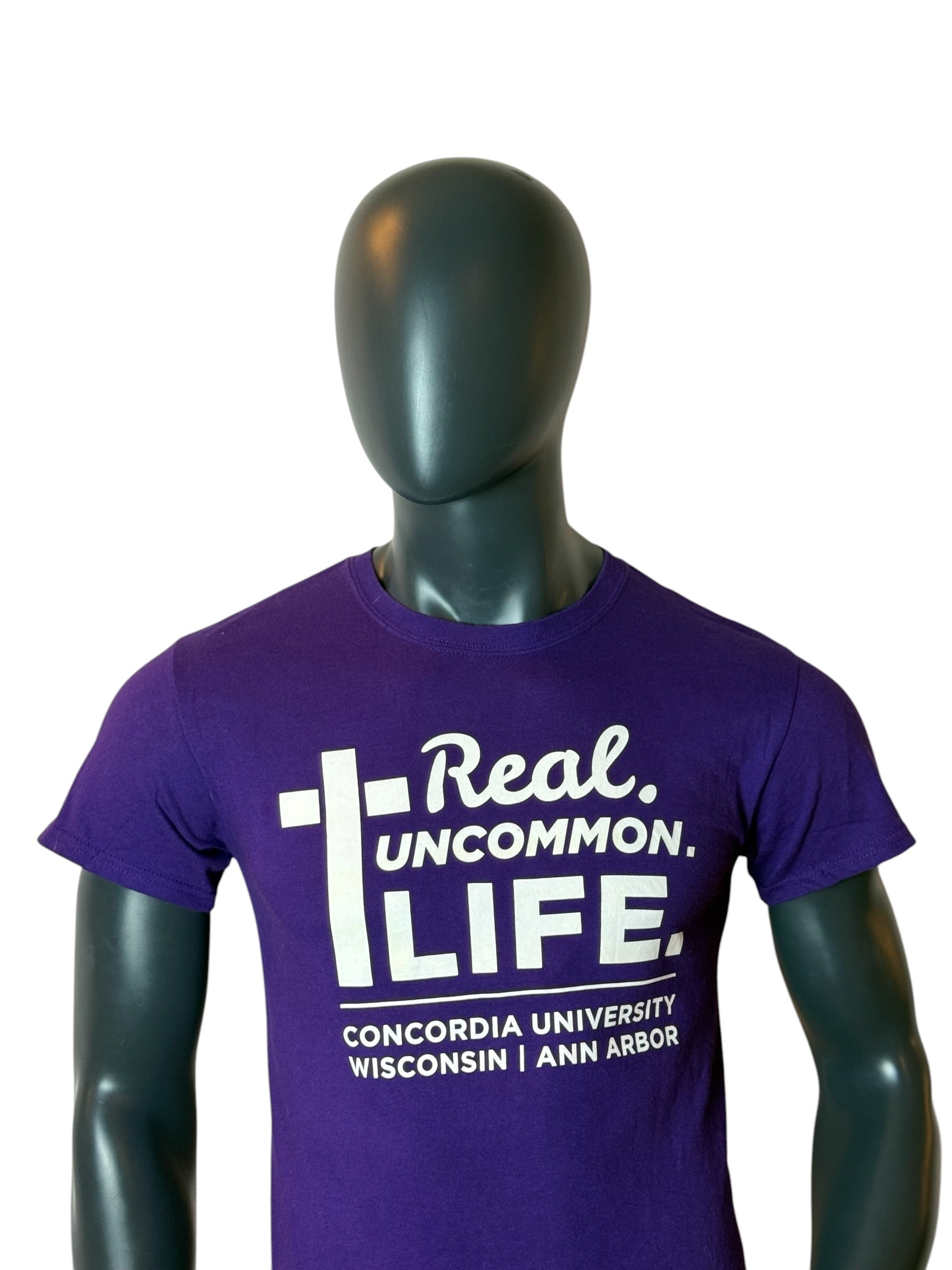 Vintage Concordia University Real Uncommon Life T Shirt Purple Graphic Tee