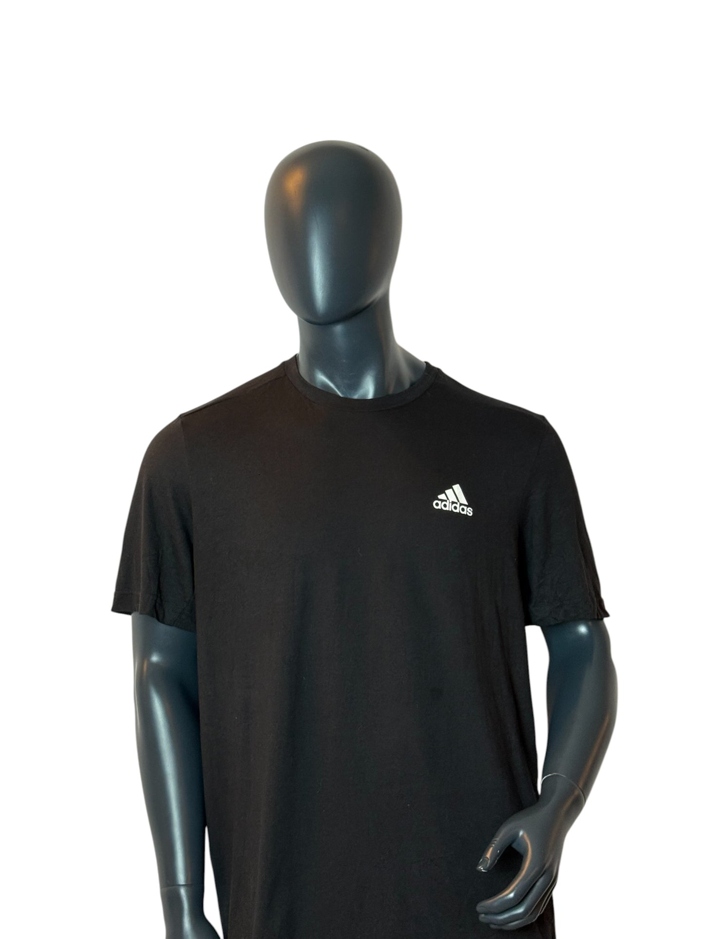 Vintage Adidas Basic T Shirt Black Small Logo Minimal Tee Size XL