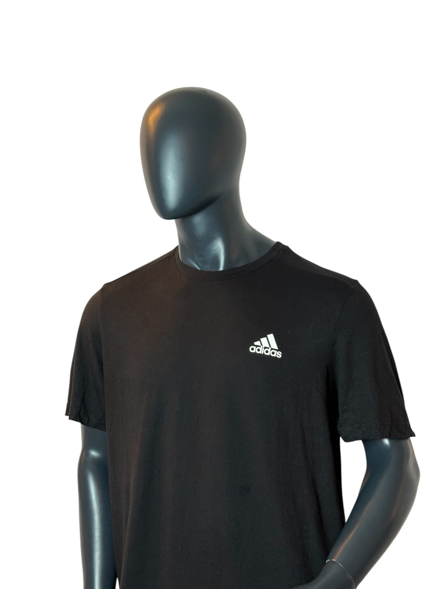 Vintage Adidas Basic T Shirt Black Small Logo Minimal Tee Size XL