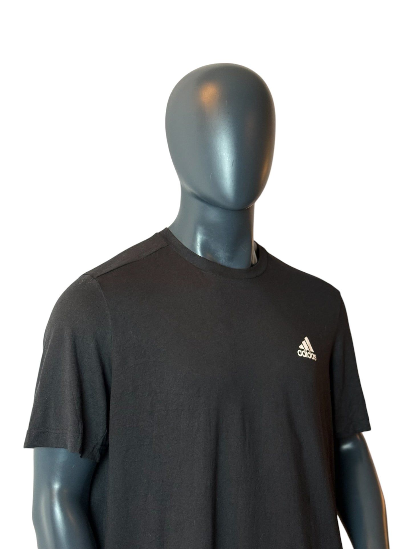 Vintage Adidas Basic T Shirt Black Small Logo Minimal Tee Size XL