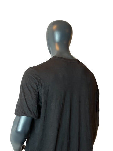 T-shirt vintage Adidas basique noir petit logo minimaliste taille XL