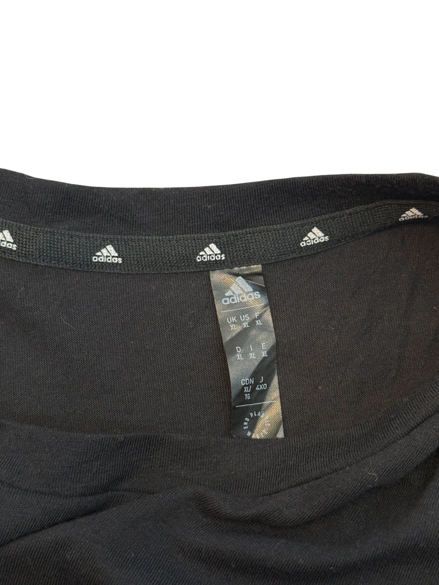 Vintage Adidas Basic T Shirt Black Small Logo Minimal Tee Size XL