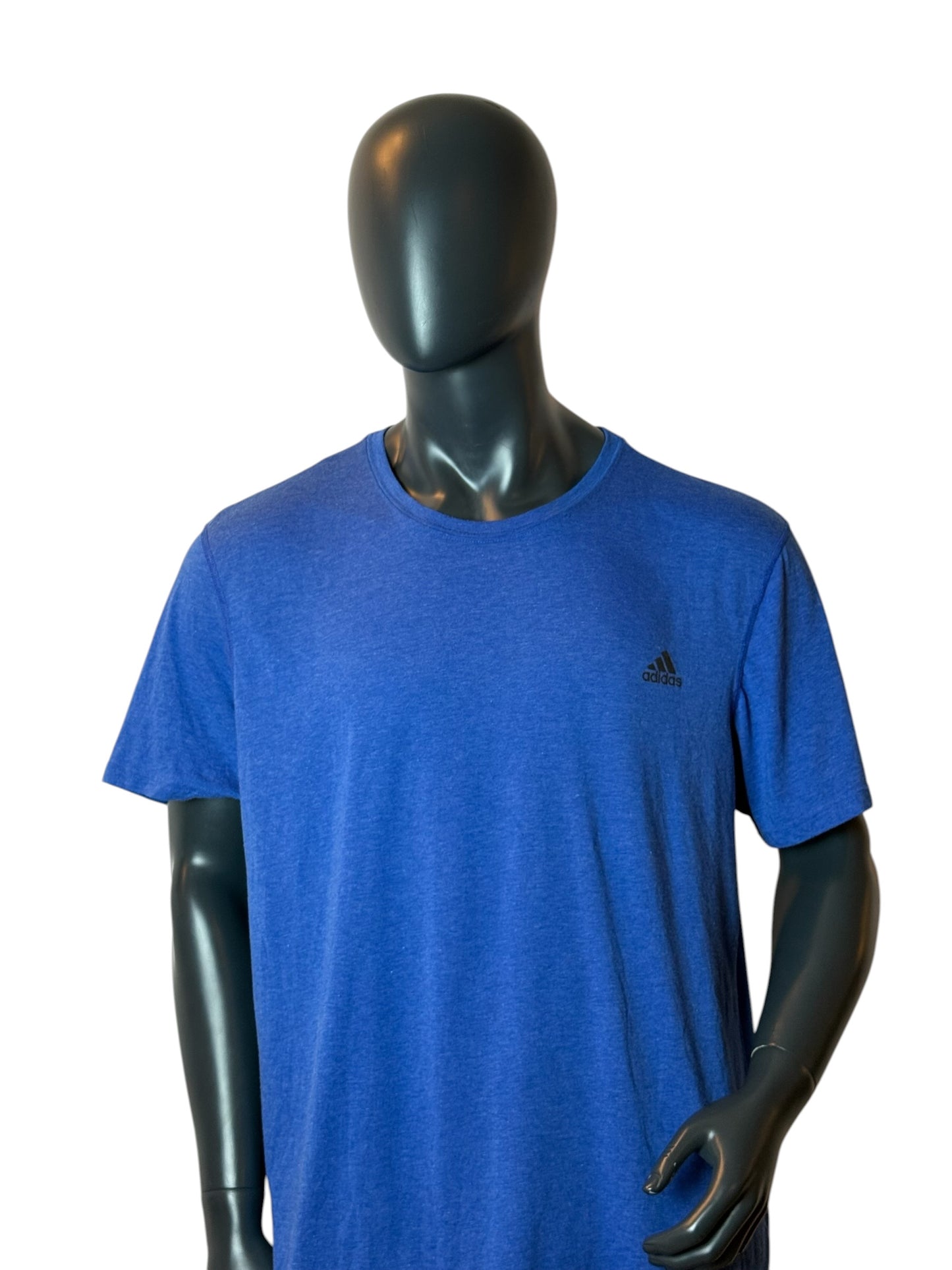 Vintage Adidas Basic T Shirt Blue Small Logo Minimal Tee Size 2XL