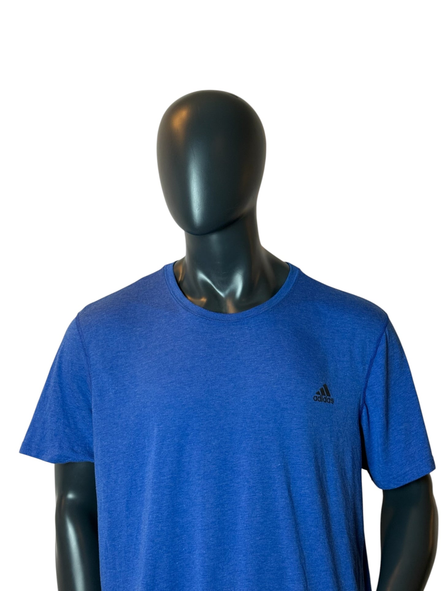 Vintage Adidas Basic T Shirt Blue Small Logo Minimal Tee Size 2XL