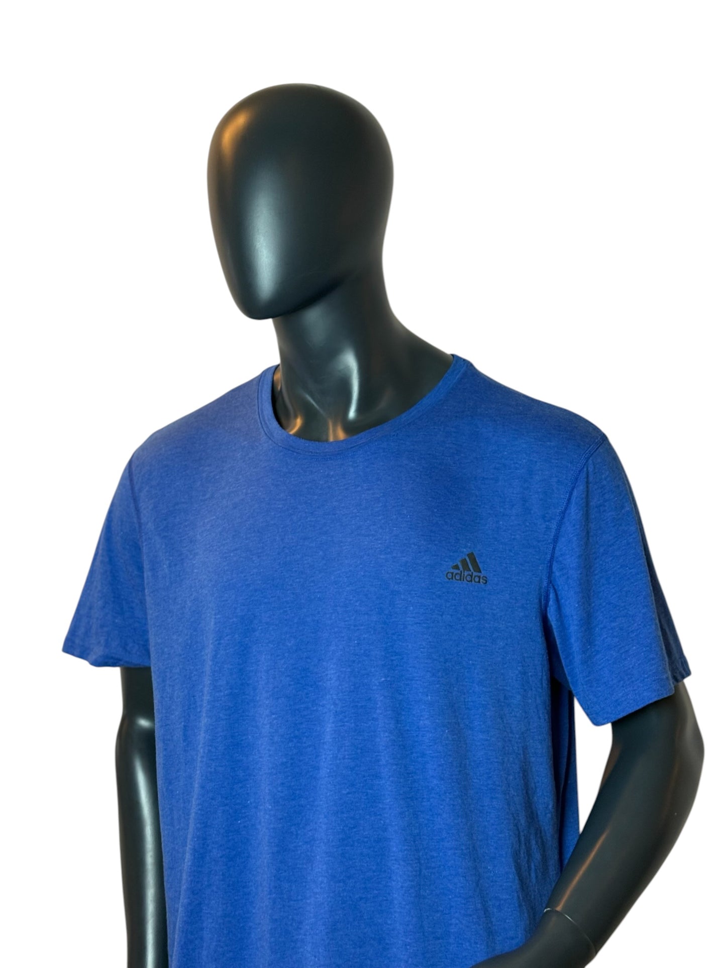 Vintage Adidas Basic T Shirt Blue Small Logo Minimal Tee Size 2XL