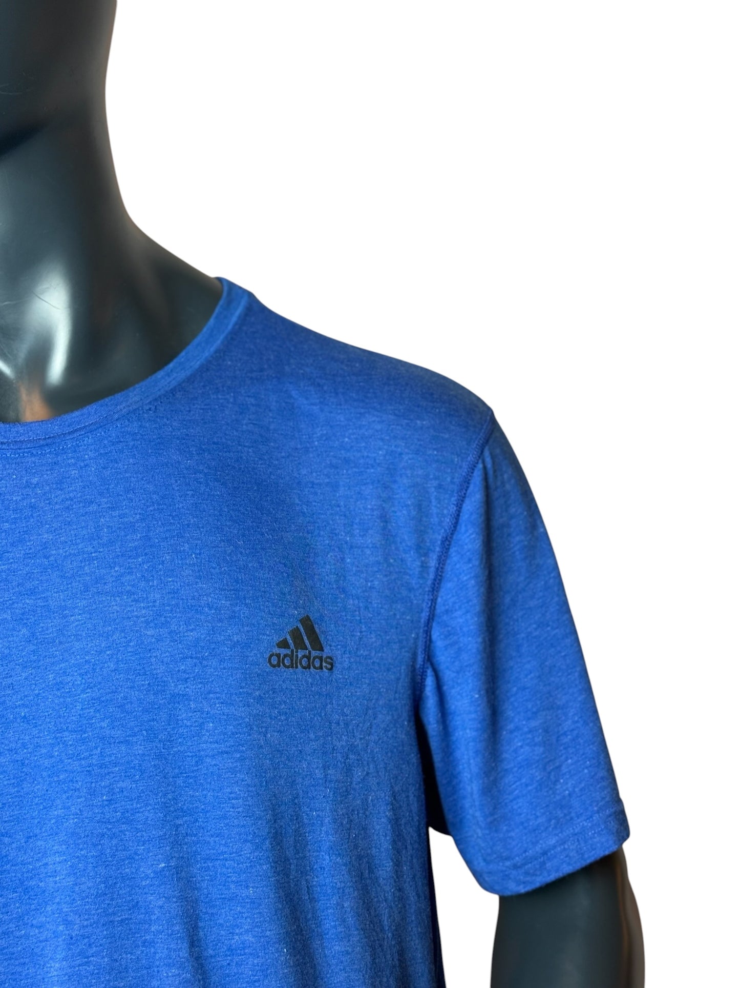 Vintage Adidas Basic T Shirt Blue Small Logo Minimal Tee Size 2XL