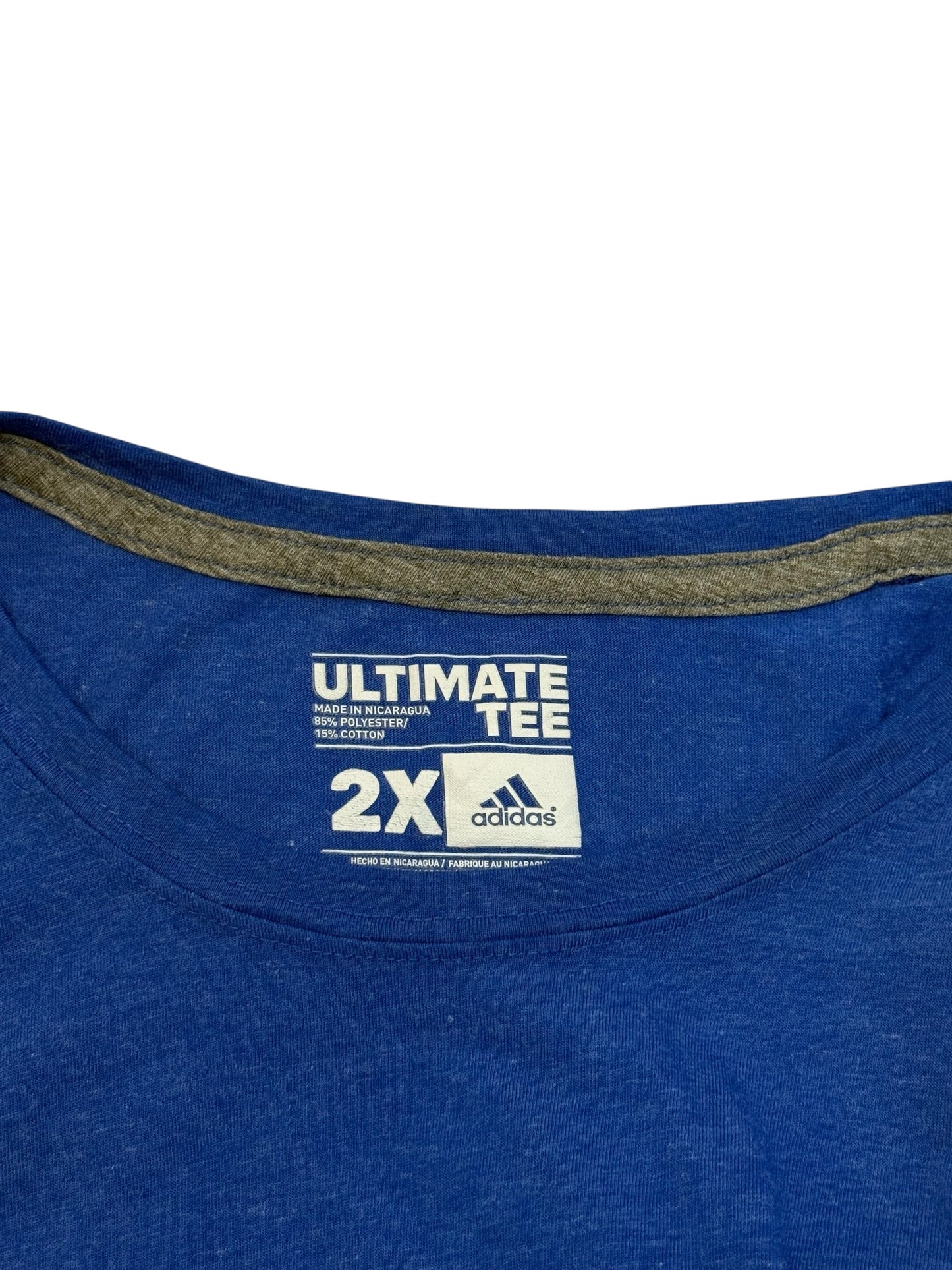 Vintage Adidas Basic T Shirt Blue Small Logo Minimal Tee Size 2XL