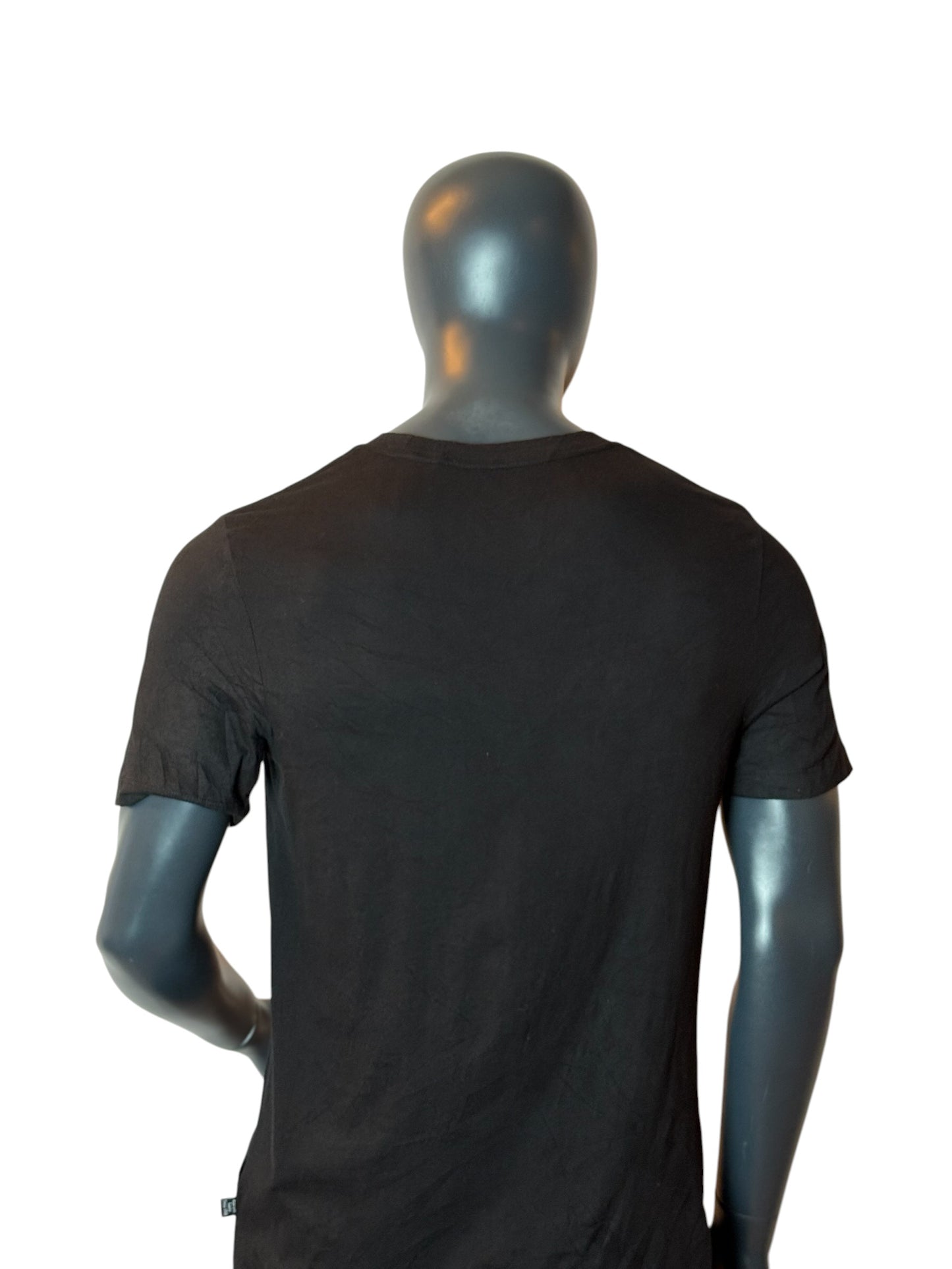 Puma Big Logo T Shirt Black Vertical Graphic Tee Size M
