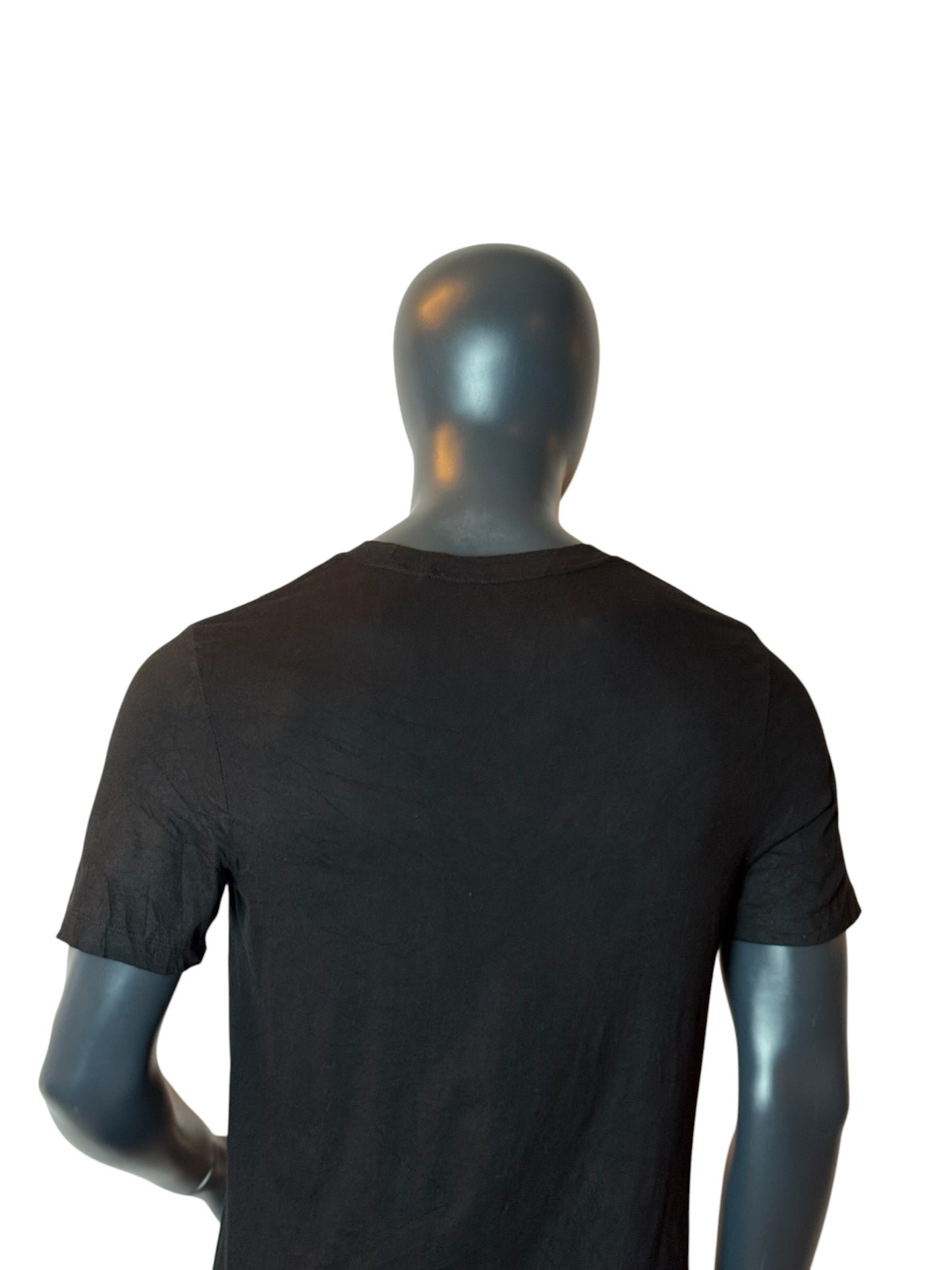 Puma Big Logo T Shirt Black Vertical Graphic Tee Size M