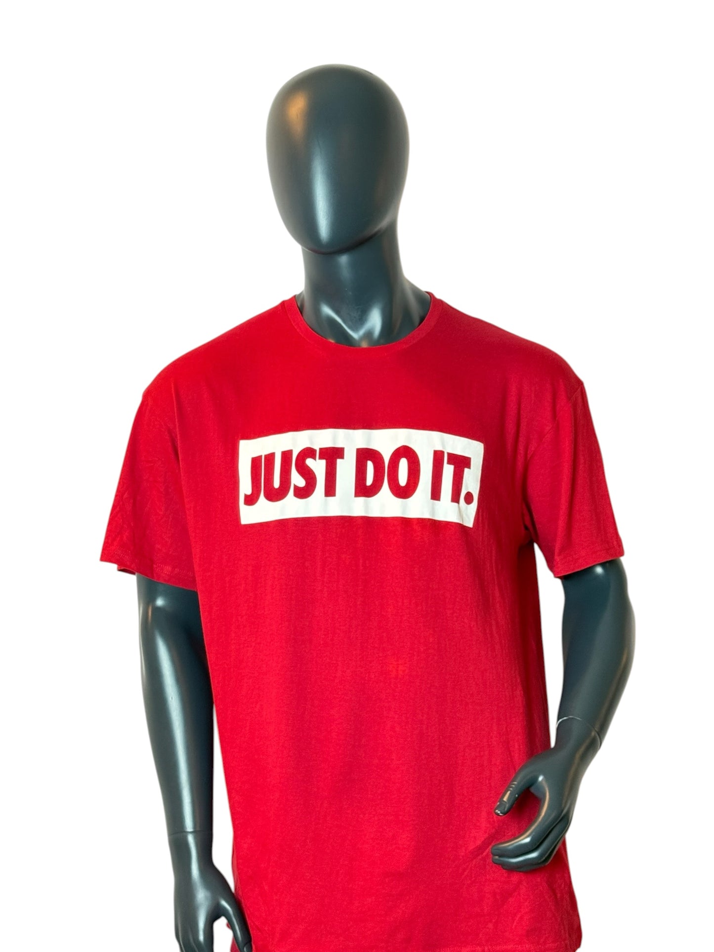 Retro Nike Just Do It T Shirt Red Big Logo Graphic Tee Size XL