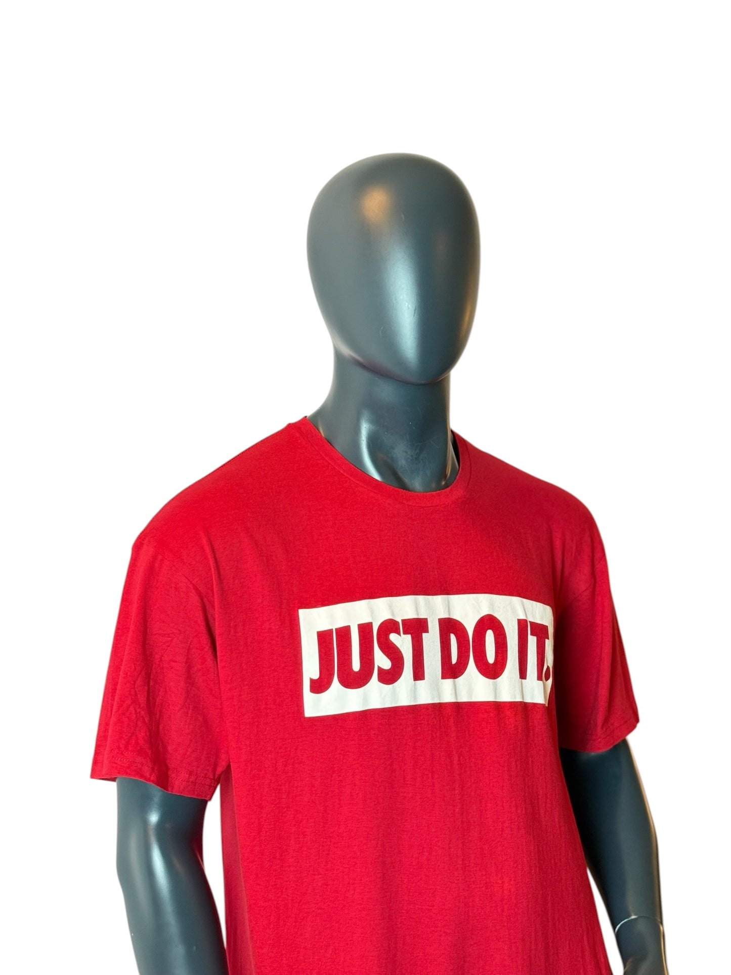 Retro Nike Just Do It T Shirt Red Big Logo Graphic Tee Size XL