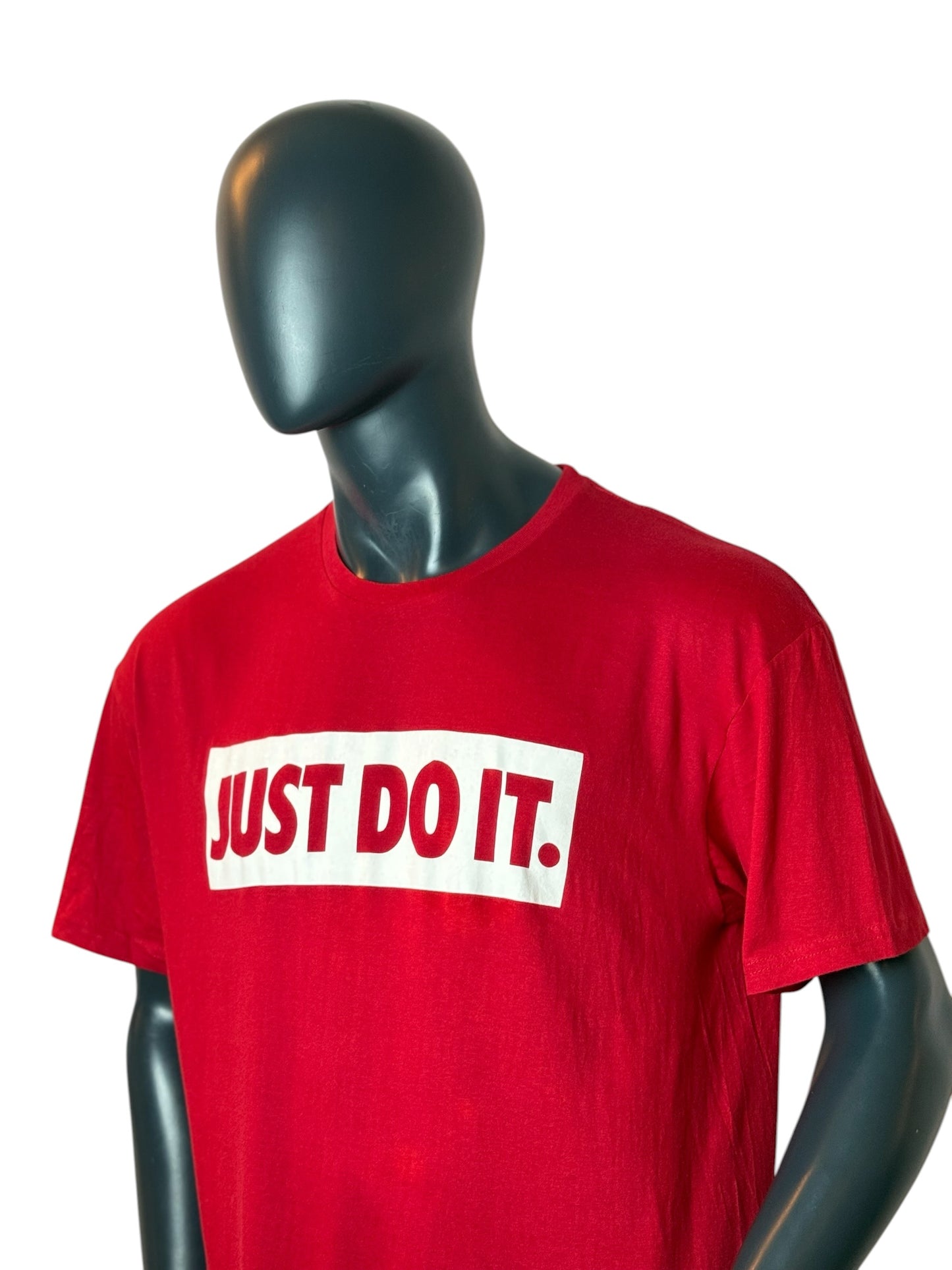 Retro Nike Just Do It T Shirt Red Big Logo Graphic Tee Size XL