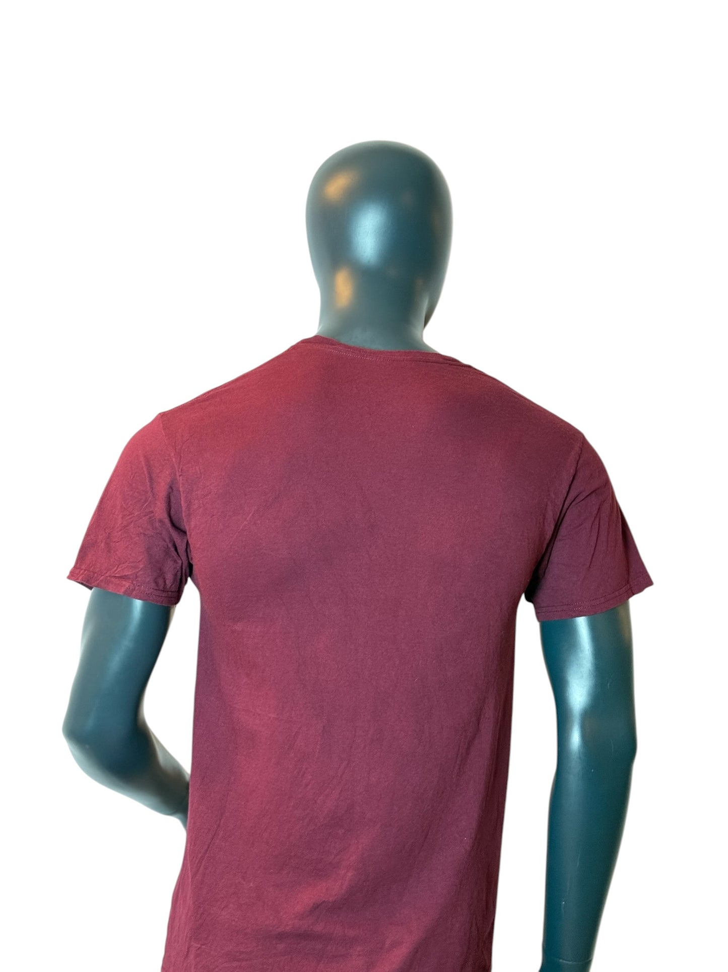 Lowell High School T Shirt Burgundy Vintage College Style Tee Size M