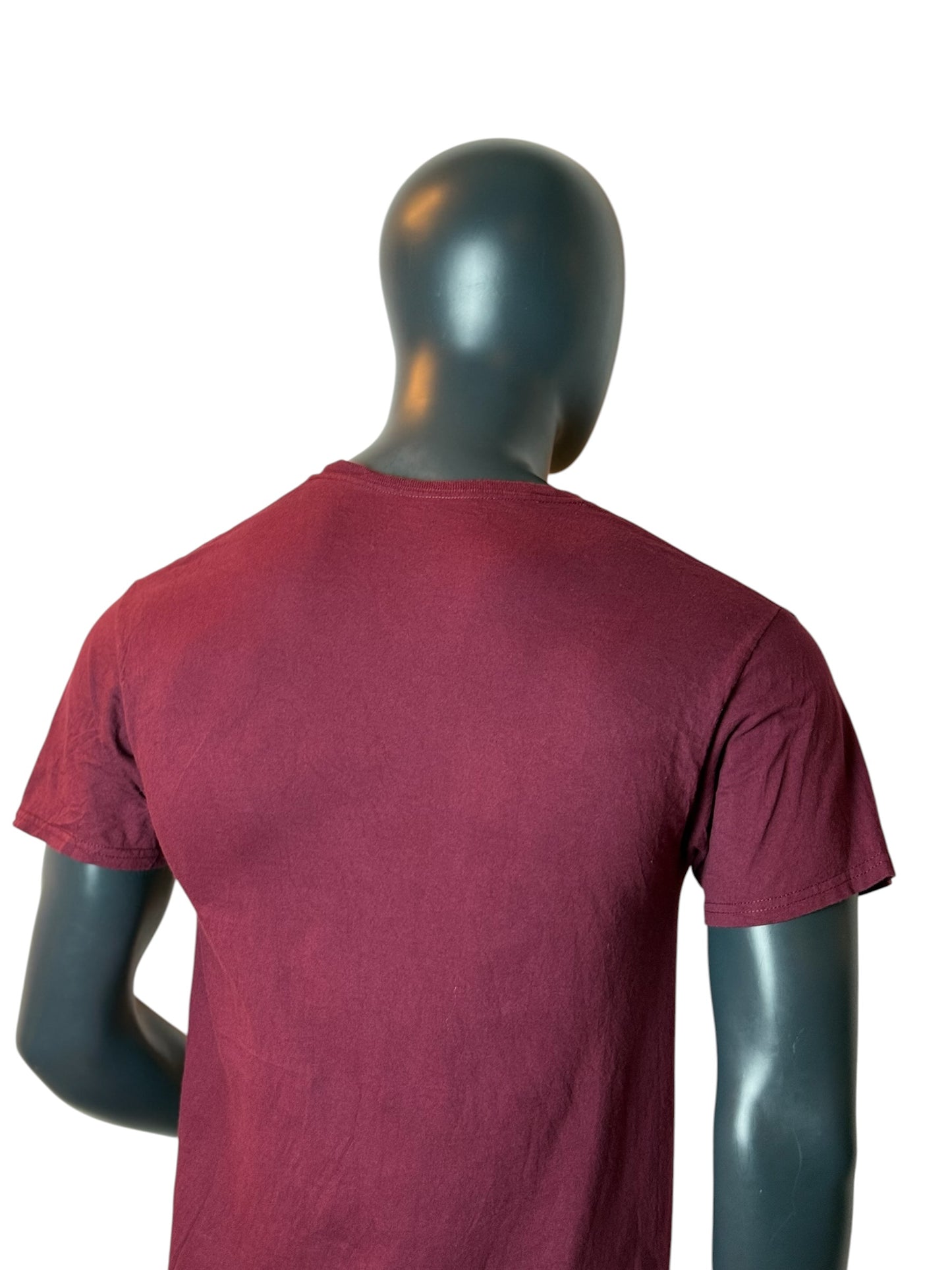 Lowell High School T Shirt Burgundy Vintage College Style Tee Size M