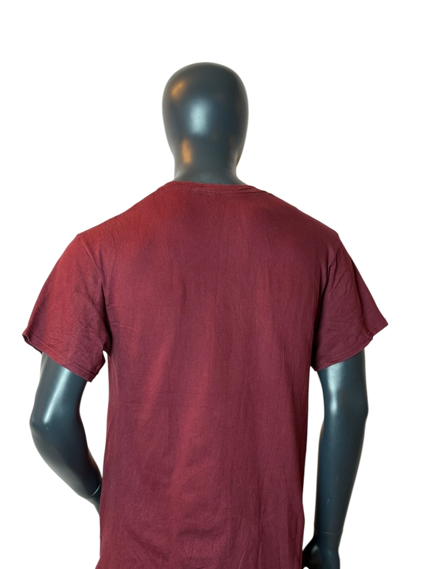 On The Court X-Perience T Shirt Burgundy Basketball Graphic Tee Size L