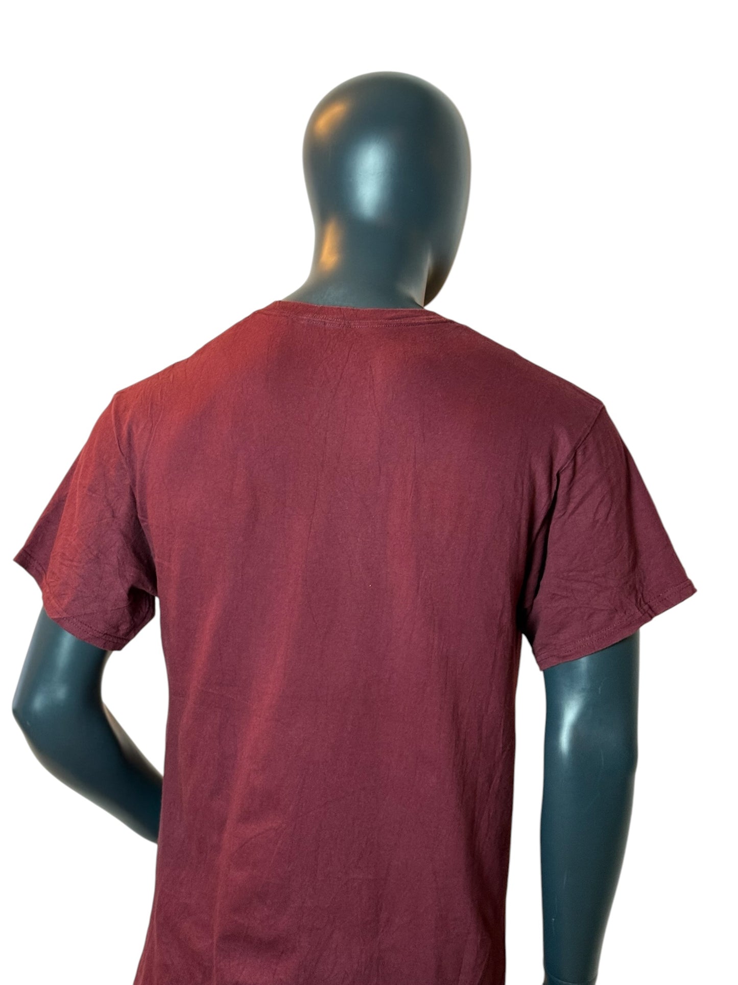 On The Court X-Perience T Shirt Burgundy Basketball Graphic Tee Size L