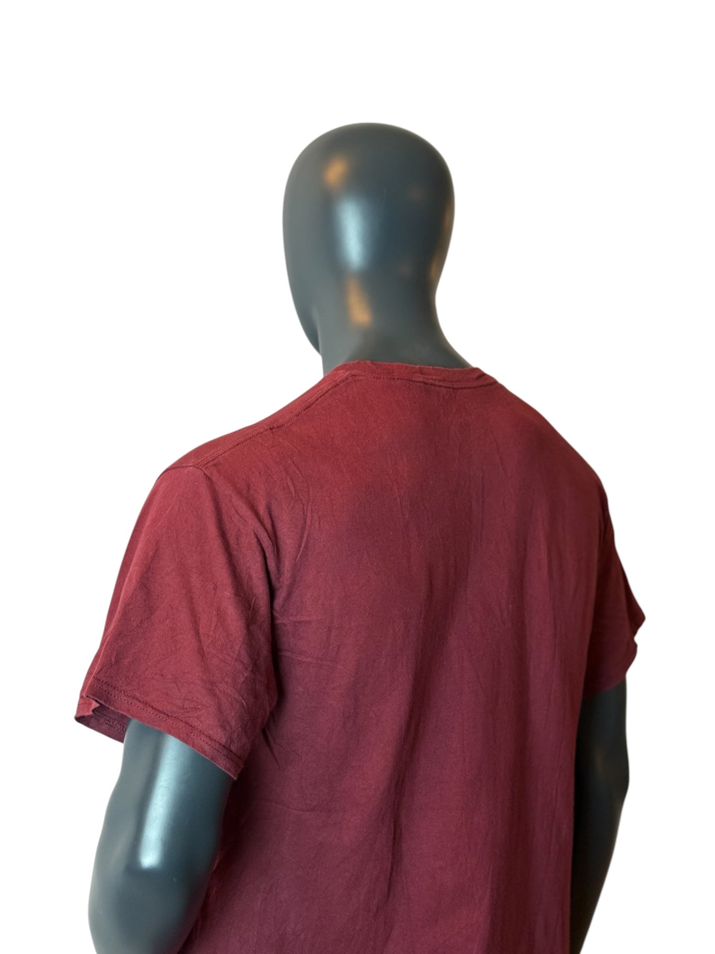 On The Court X-Perience T Shirt Burgundy Basketball Graphic Tee Size L