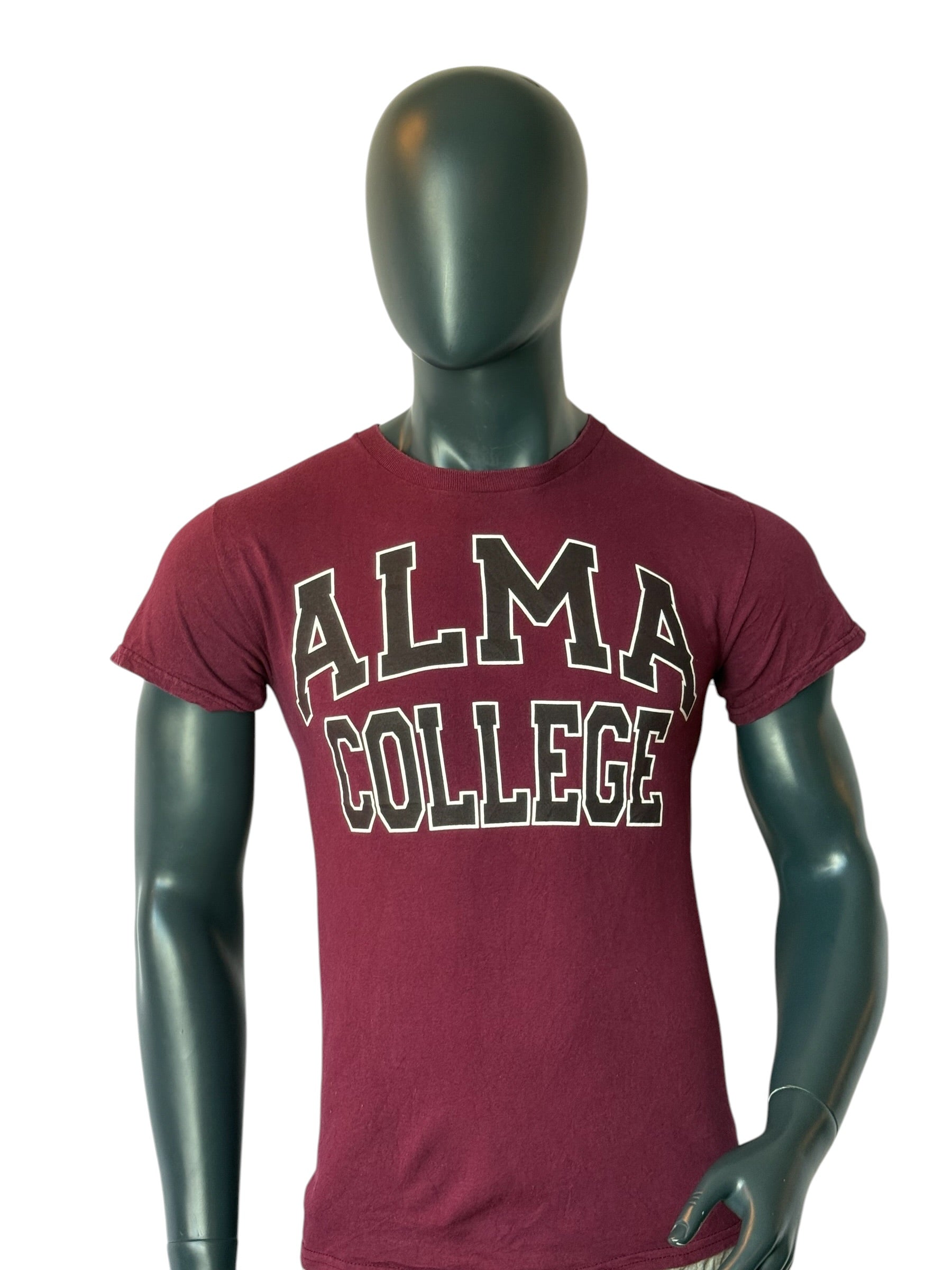 Vintage Alma College T Shirt Burgundy Vintage College Print Graphic Tee