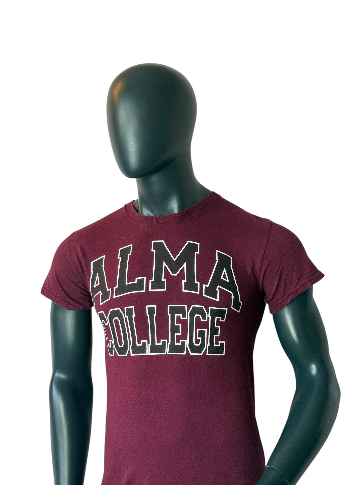 Vintage Alma College T Shirt Burgundy Vintage College Print Graphic Tee Size S