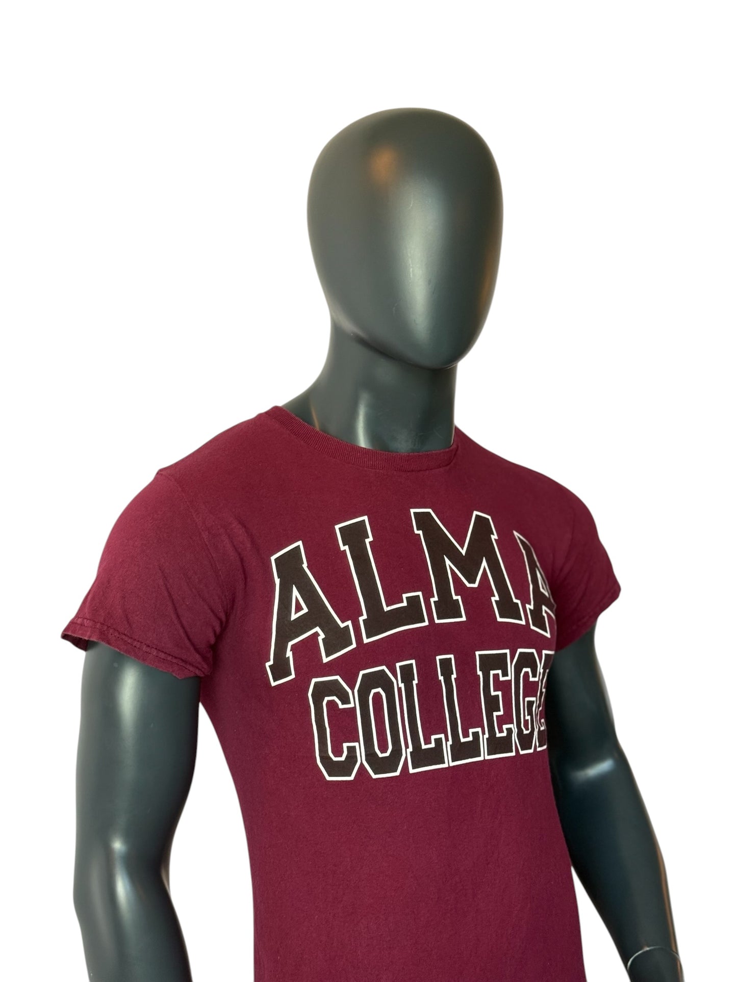Vintage Alma College T Shirt Burgundy Vintage College Print Graphic Tee Size S