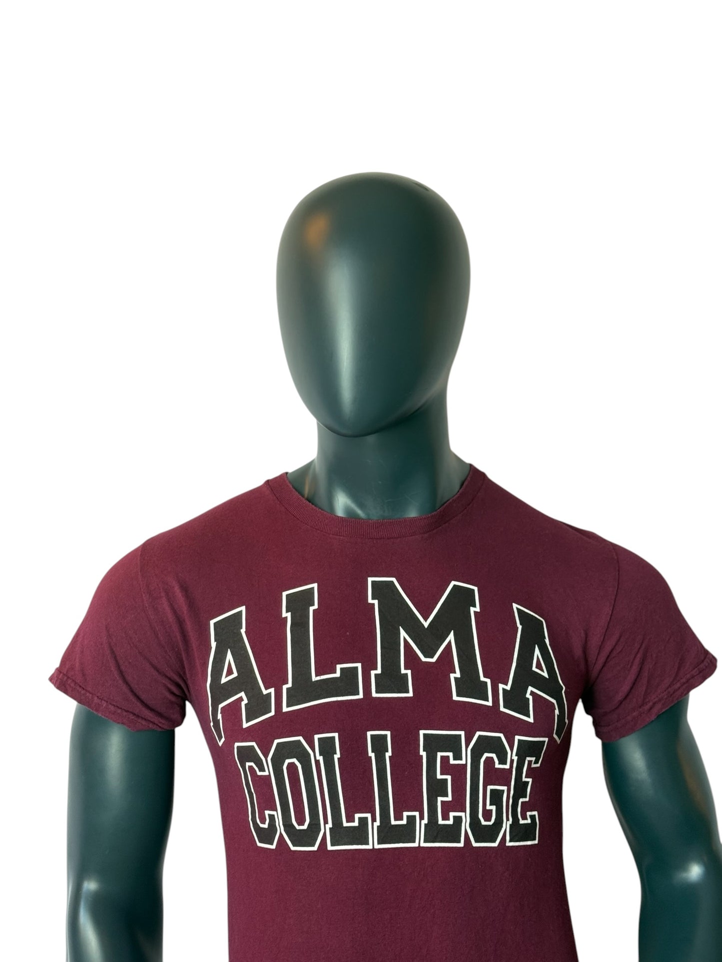 Vintage Alma College T Shirt Burgundy Vintage College Print Graphic Tee Size S