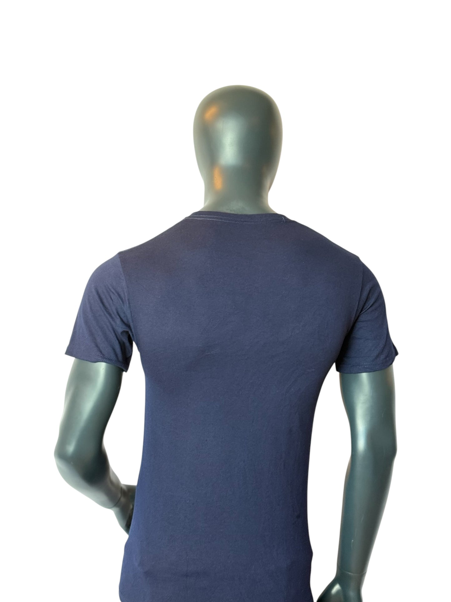 Chester Mendham Vintage Retro Little League T Shirt Navy Blue Heavy Cotton Graphic Tee Size S