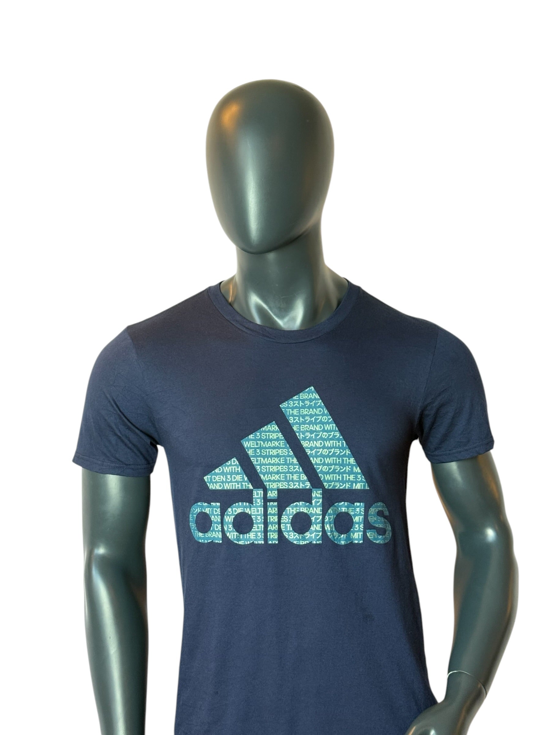 Vintage Adidas Logo T Shirt Navy Blue Graphic Tee Streetwear Essential