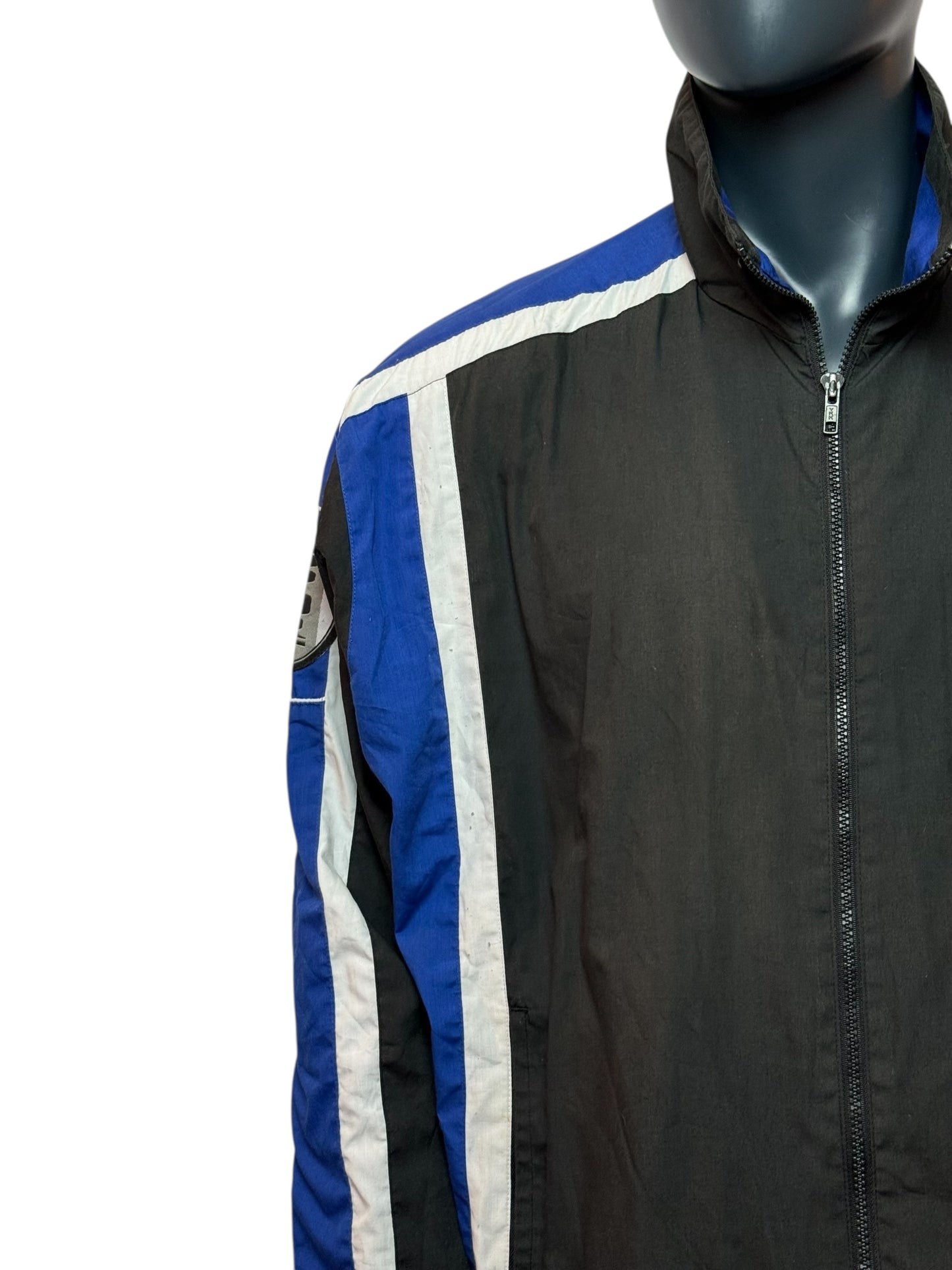 Vintage 90s Track Jacket Herren, Retro Trainingsjacke Sport Style Streetwear Unikat Size M