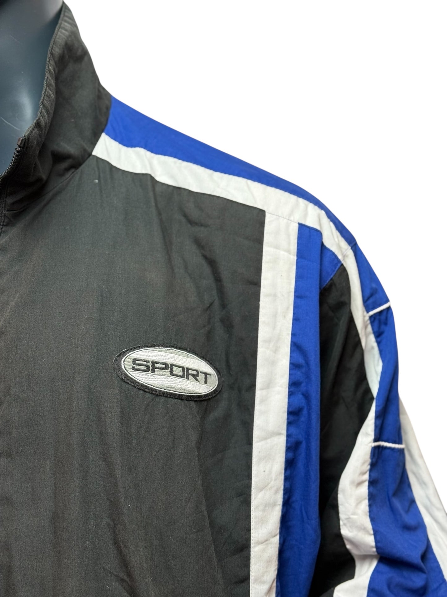 Vintage 90s Track Jacket Herren, Retro Trainingsjacke Sport Style Streetwear Unikat Size M
