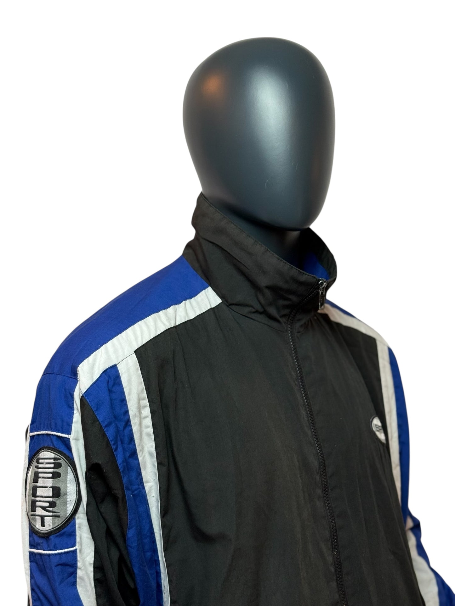 Vintage 90s Track Jacket Herren, Retro Trainingsjacke Sport Style Streetwear Unikat Size M